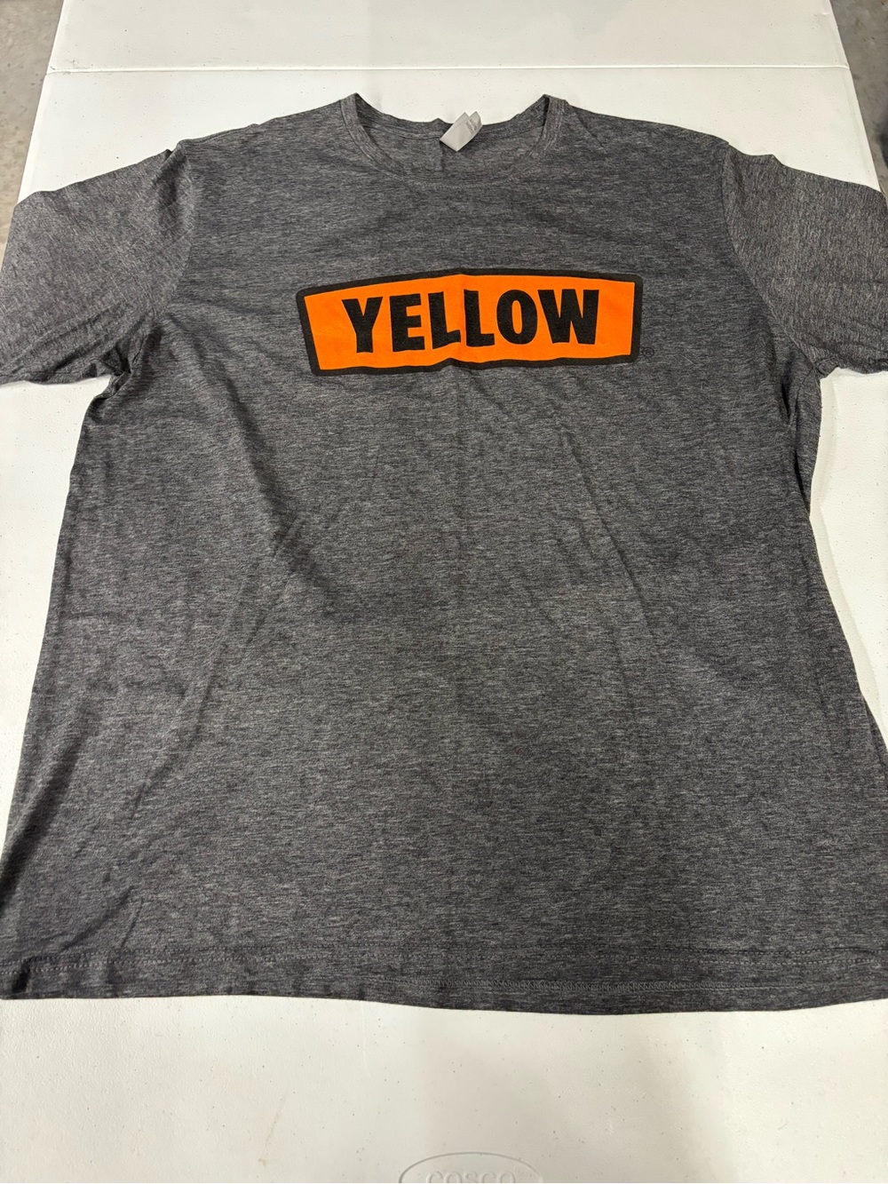 Next Level Apparel Gray Tee with Orange Chest Patch